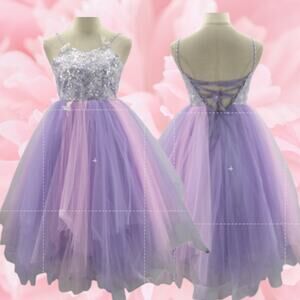 GIRL'S PARTY DRESS SZ 8-9 Y pink purple tulle sequin embroidered corset NEW B54